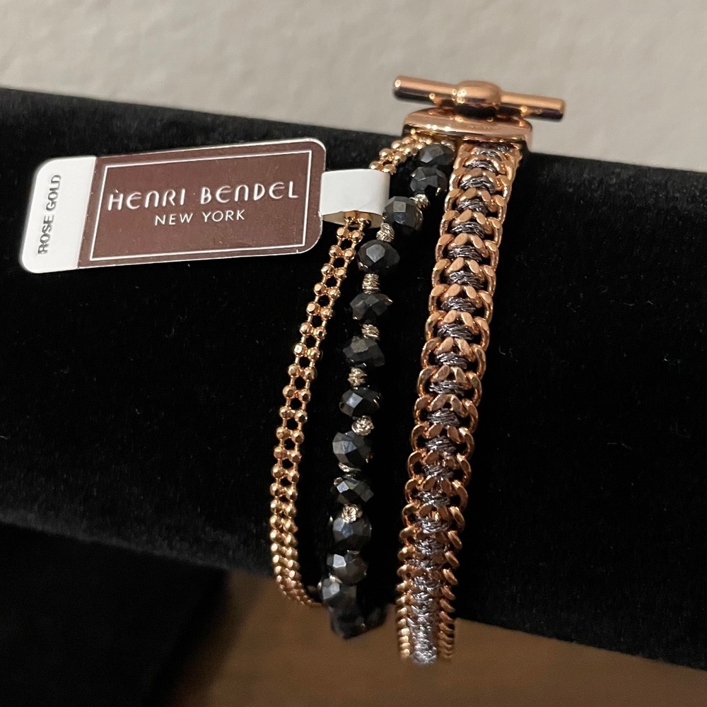 Henri Bendel St Tropez Rose Gold Multi Bracelet New